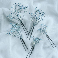 Preserved Baby's Breath Flower Hair Pins SOMETHING BLUE