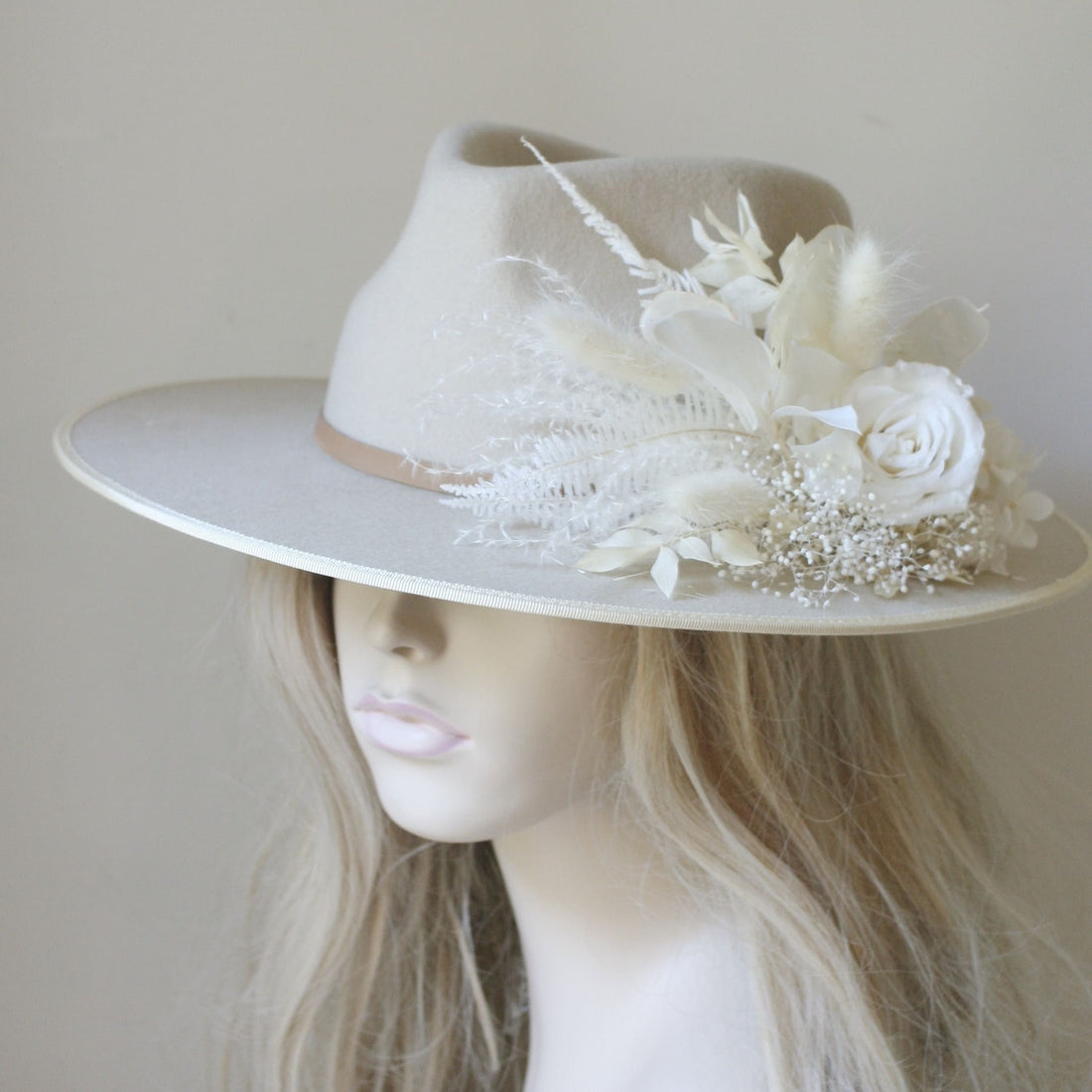 Boho Flower Hat Pin WHITE ROSE