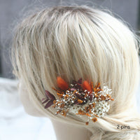 Dried Flower Hair Pins TERRACOTTA AUTUMN