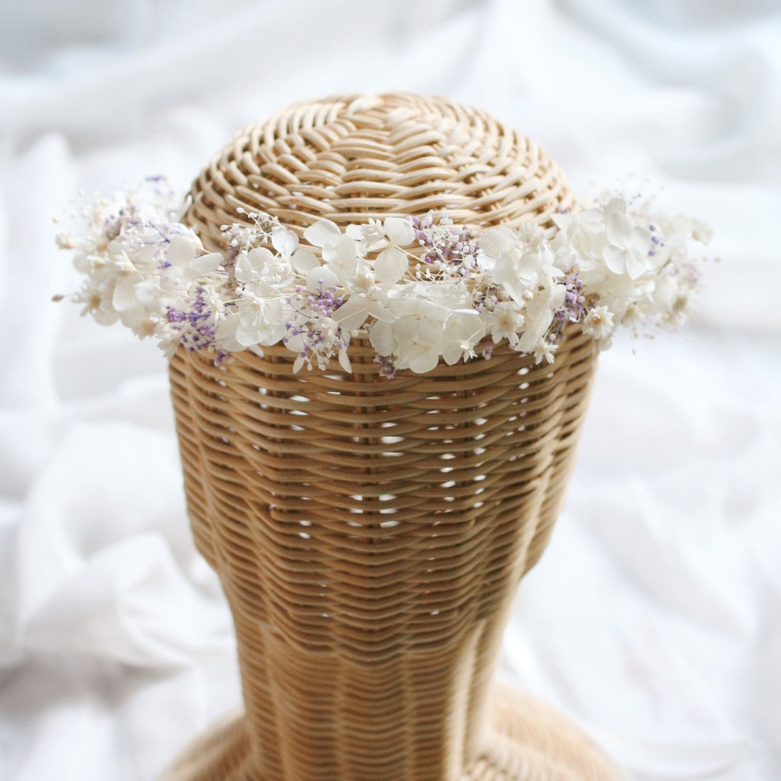 Everlasting Flower Crown WHITE LAVENDER