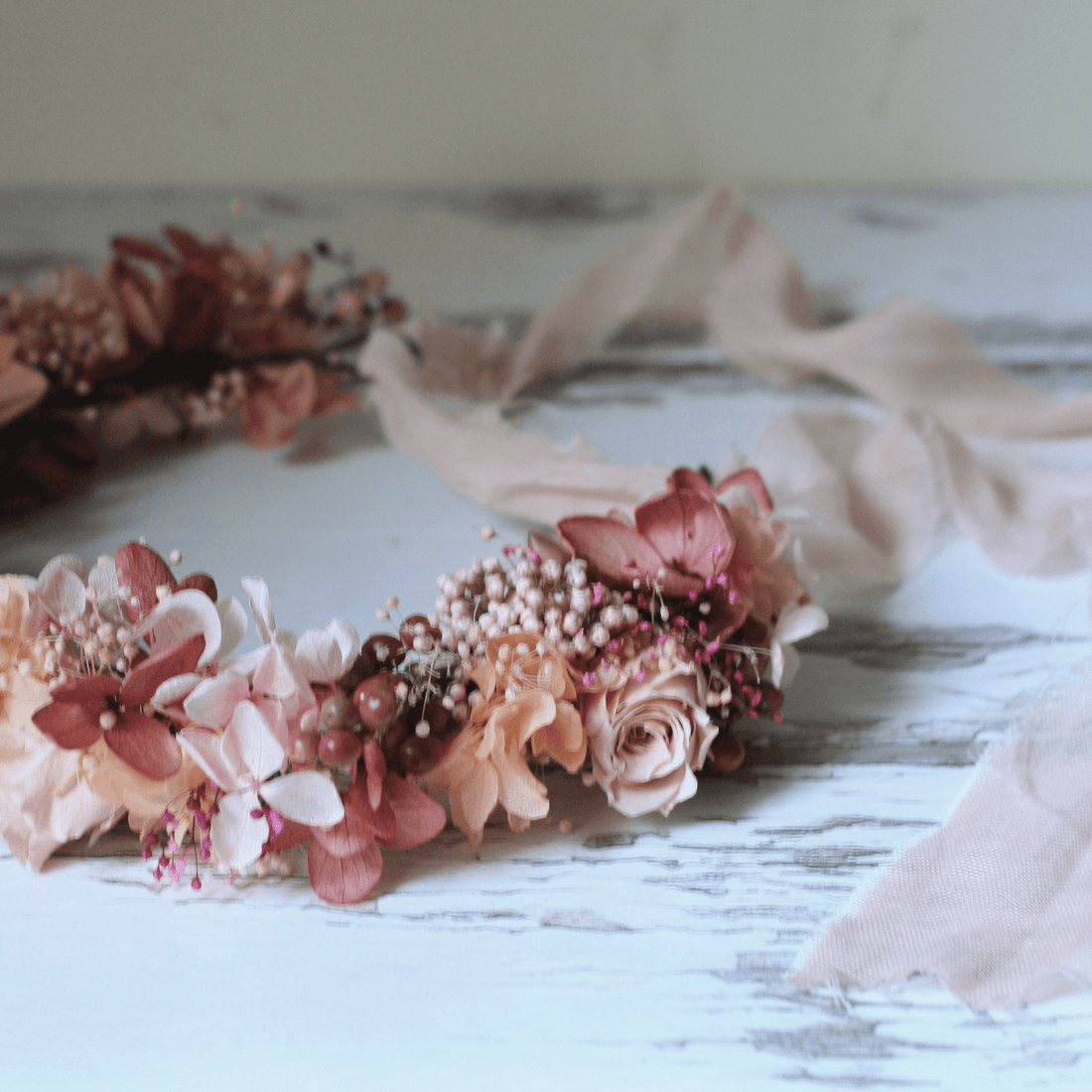 Romantic Preserved Rose Flower Crown BLUSH PRINCESS