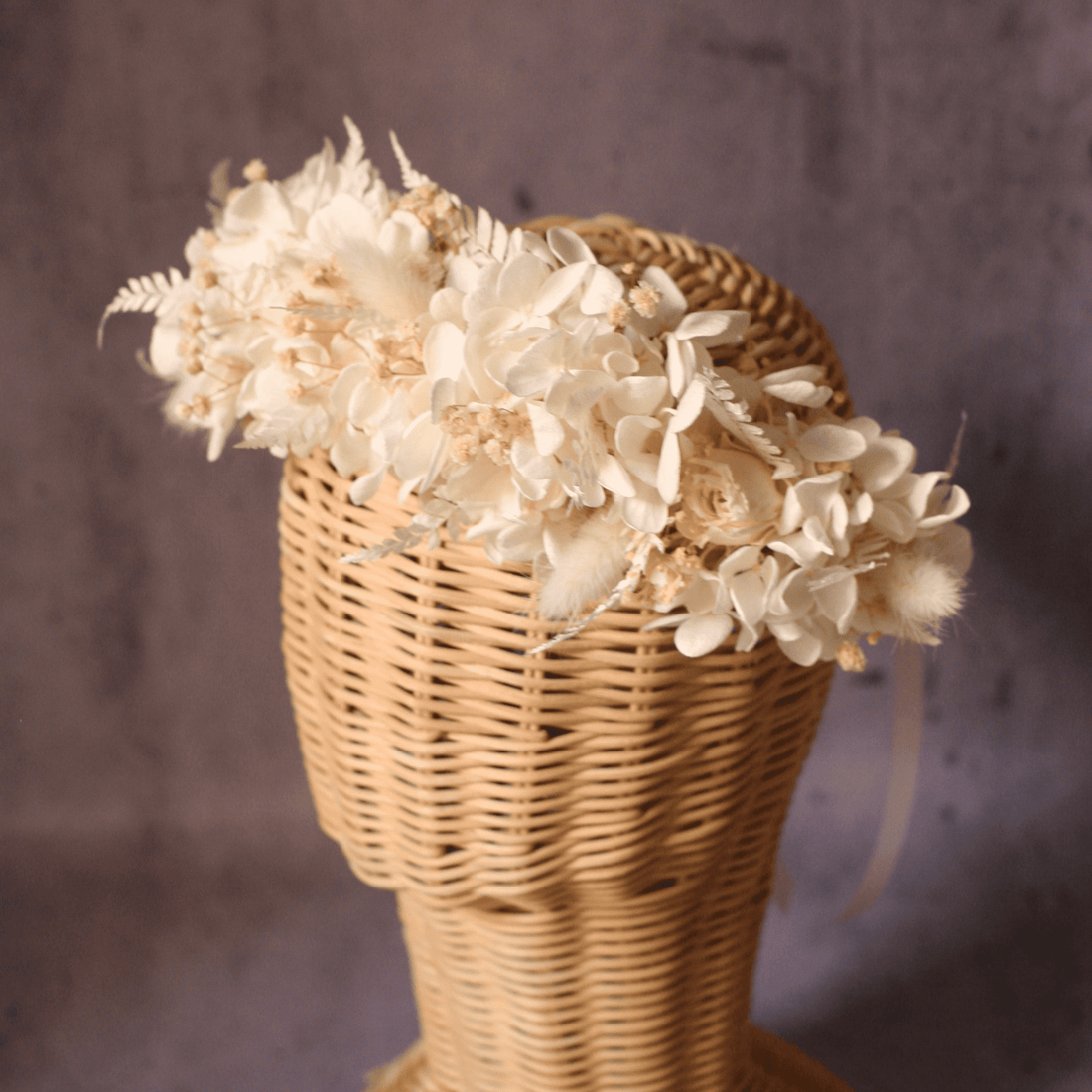 Everlasting Flower Crown SNOW WHITE