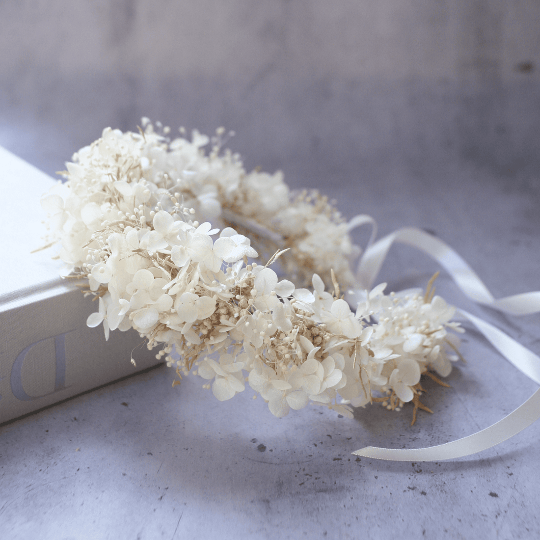 Everlasting Flower Crown NEUTRAL WHITE